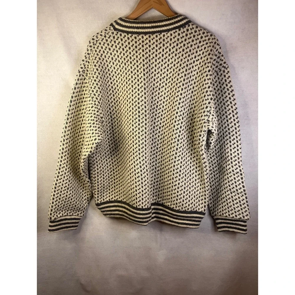 LL Bean Vintage Birdseye Sweater Made In Norway Men's Large